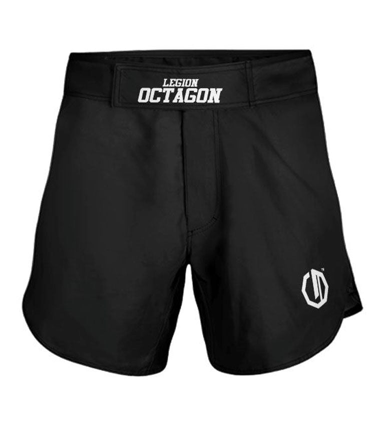 MMA -Shorts Octagon Small Logo Black/White