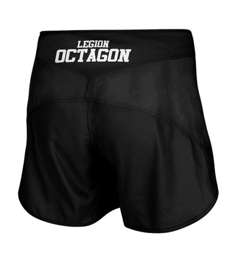 MMA -Shorts Octagon Small Logo Black/White